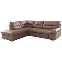 Ecksofa William, Grau S: 216x268 cm - Chromfarben/Grau, Design, Leder (216/268cm) - Livetastic