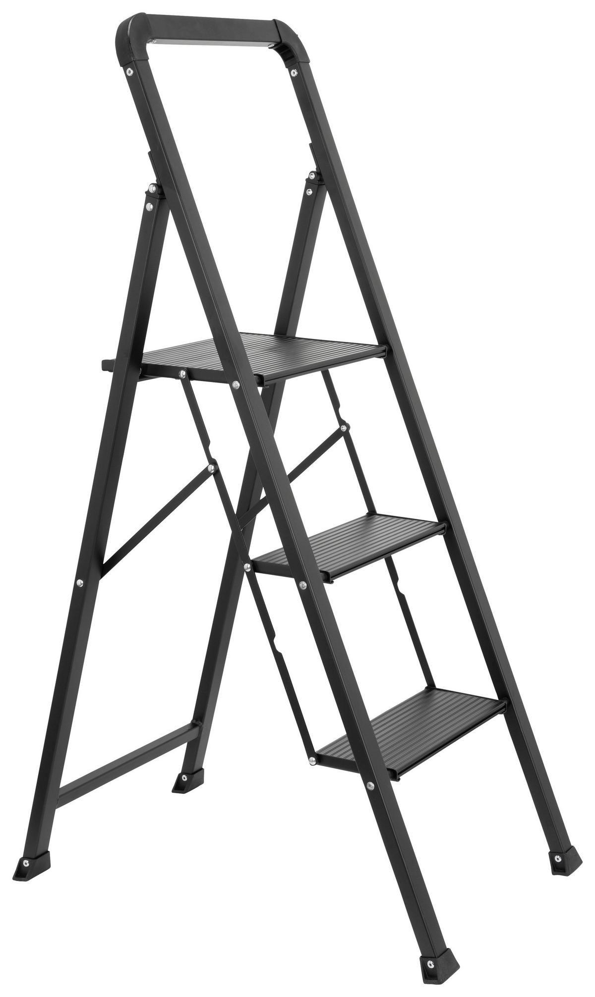 Leiter Solid W6 - Schwarz, Basics, Metall (42/128/5cm) - MID.YOU