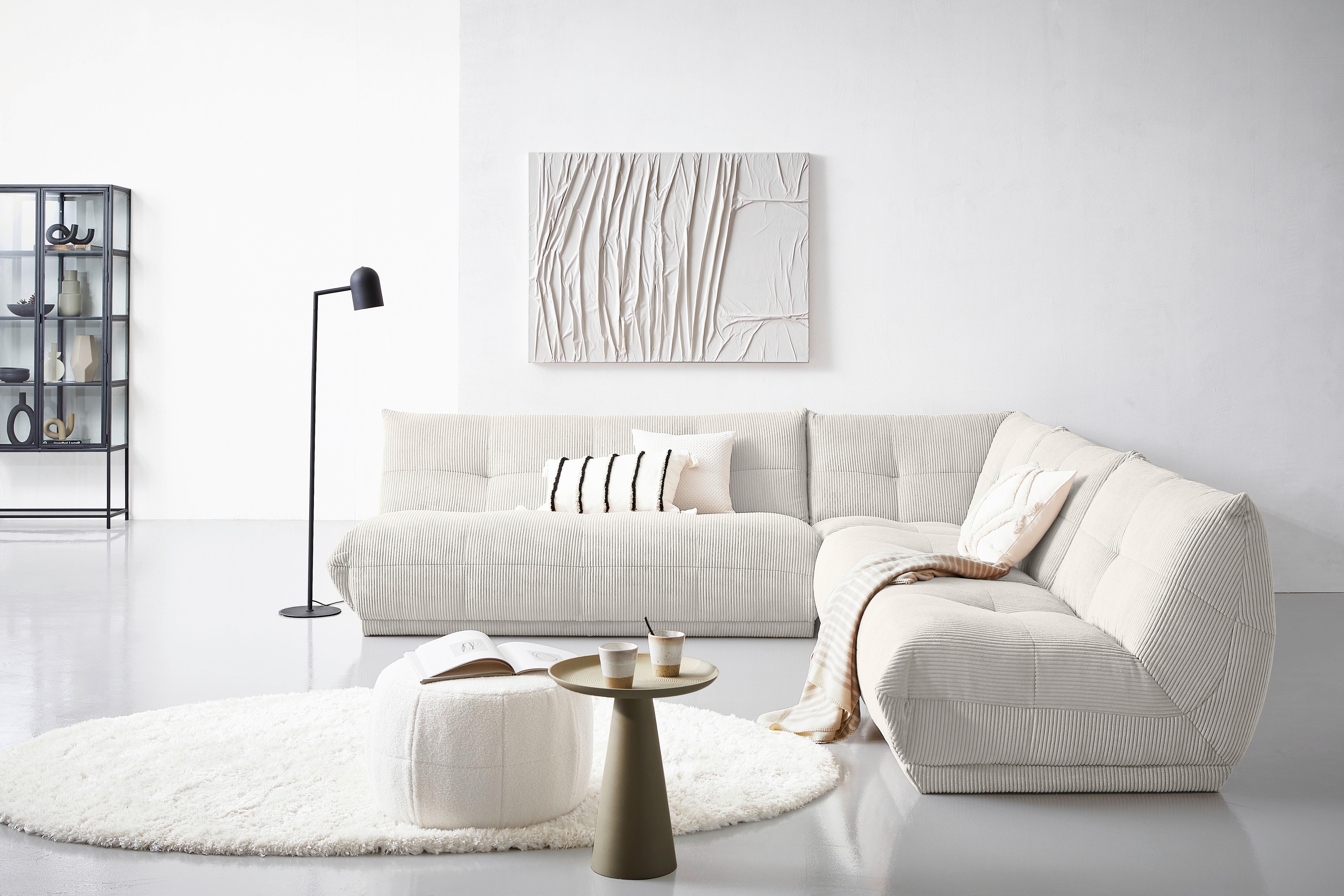 Ecksofa Giselle Weiß S: 285x315 Cm - Weiß, Trend, Textil (285/315cm) - Livetastic