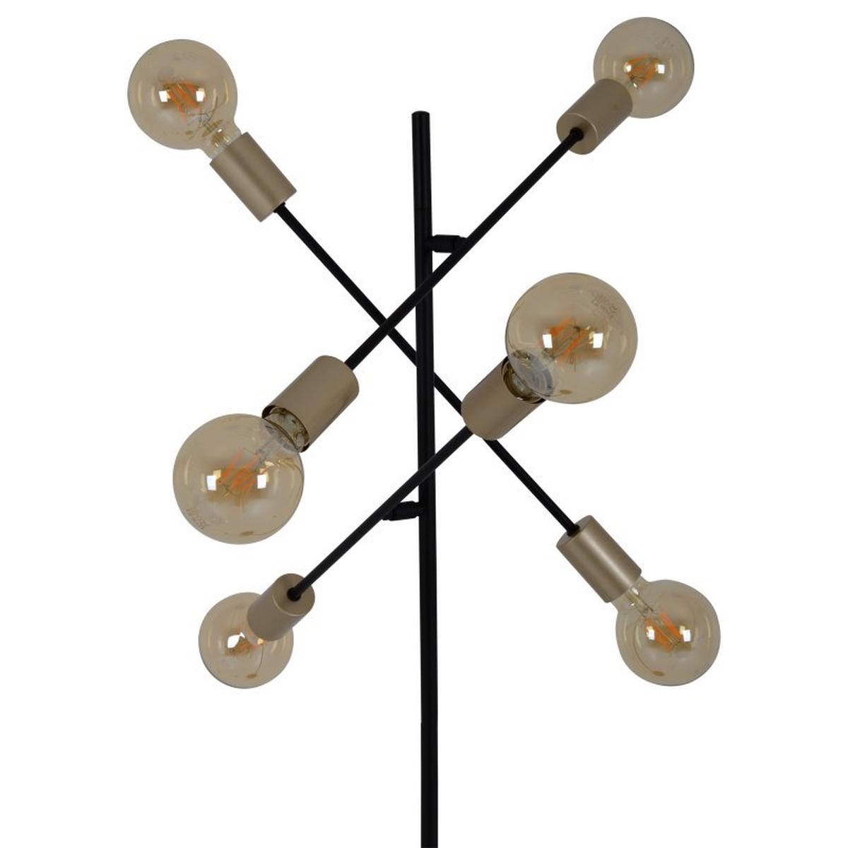Stehlampe Modo Goldfarben/schwarz Verstellbar - Goldfarben/Schwarz, Design, Kunststoff/Metall (49/150cm) - Näve