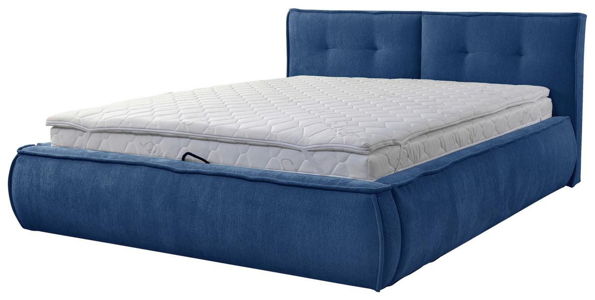Polsterbett Mit Lattenrost Lacjo Blau 180x200 Cm - Blau/Beige, LIFESTYLE, Holz/Holzwerkstoff (180/200cm) - Livetastic