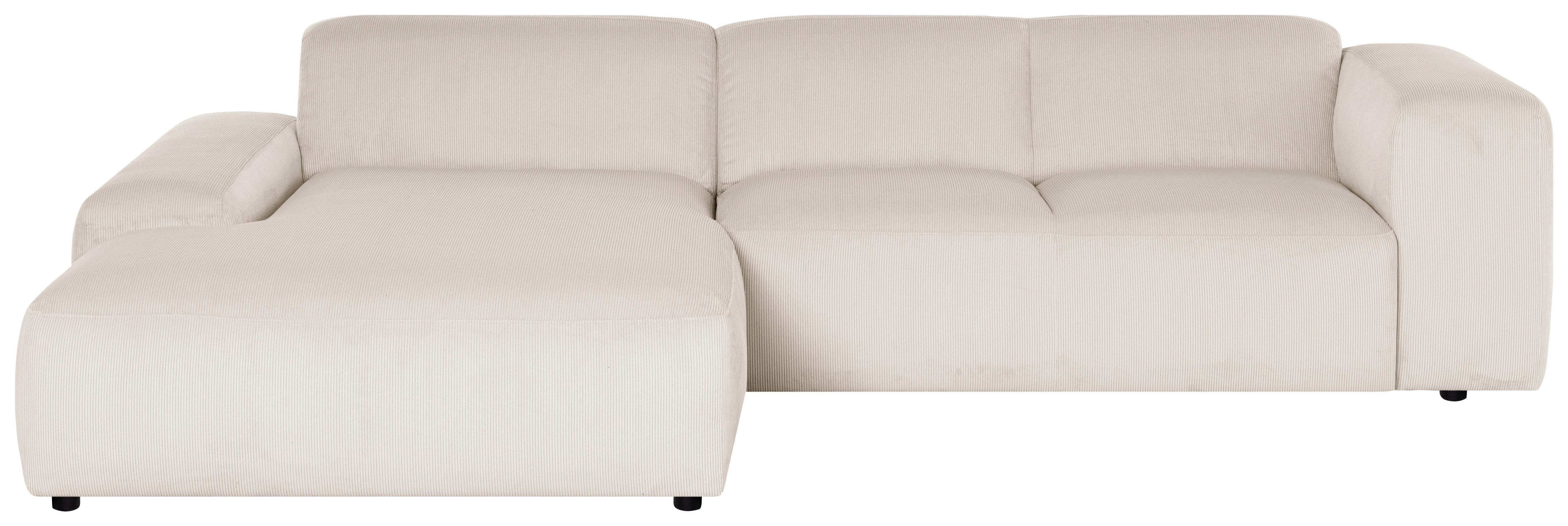 Ecksofa Hannah Creme 200x304 cm - Creme/Schwarz, Design, Textil (200/304cm) - MID.YOU