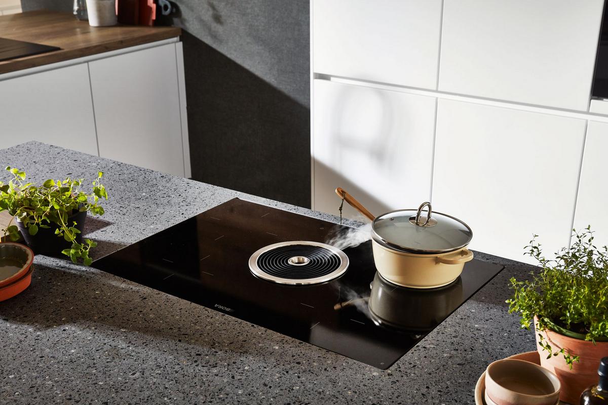 Einbauküche Fontana Frei Planbar Modern, Grifflos - Eichefarben/Anthrazit, MODERN, Holzwerkstoff - Vertico