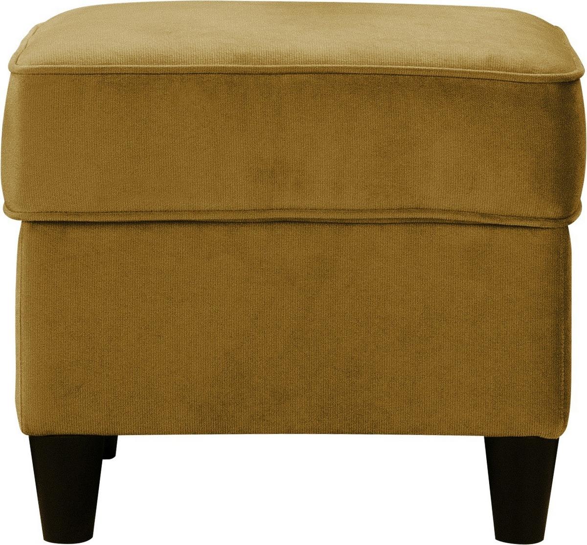 Hocker Baron Senfgelb B: 52 cm - Senfgelb/Schwarz, Design, Textil (52/45/52cm) - MID.YOU
