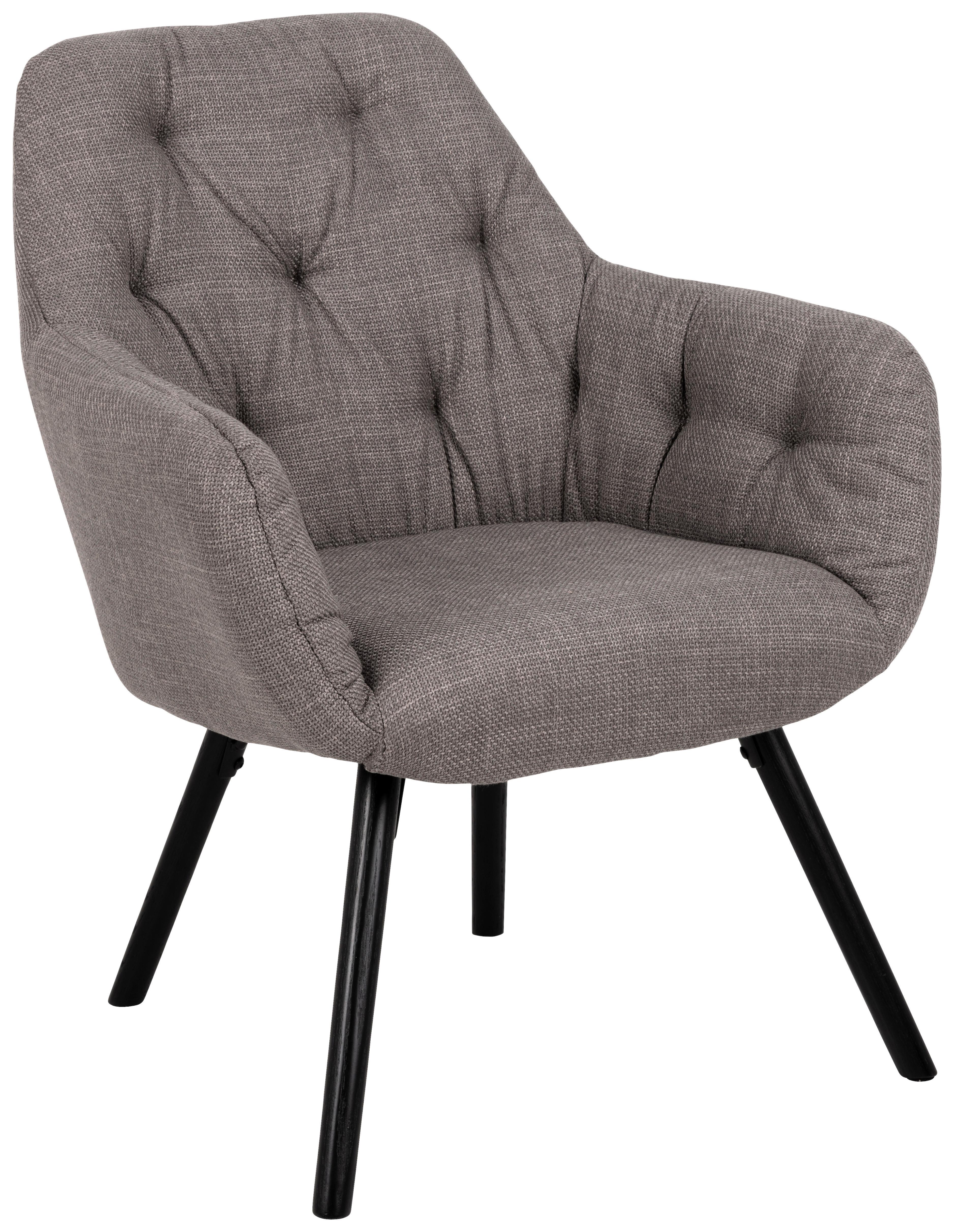 Sessel Felda - Hellgrau/Schwarz, Design, Textil (70,5/87/67,5cm) - Livetastic