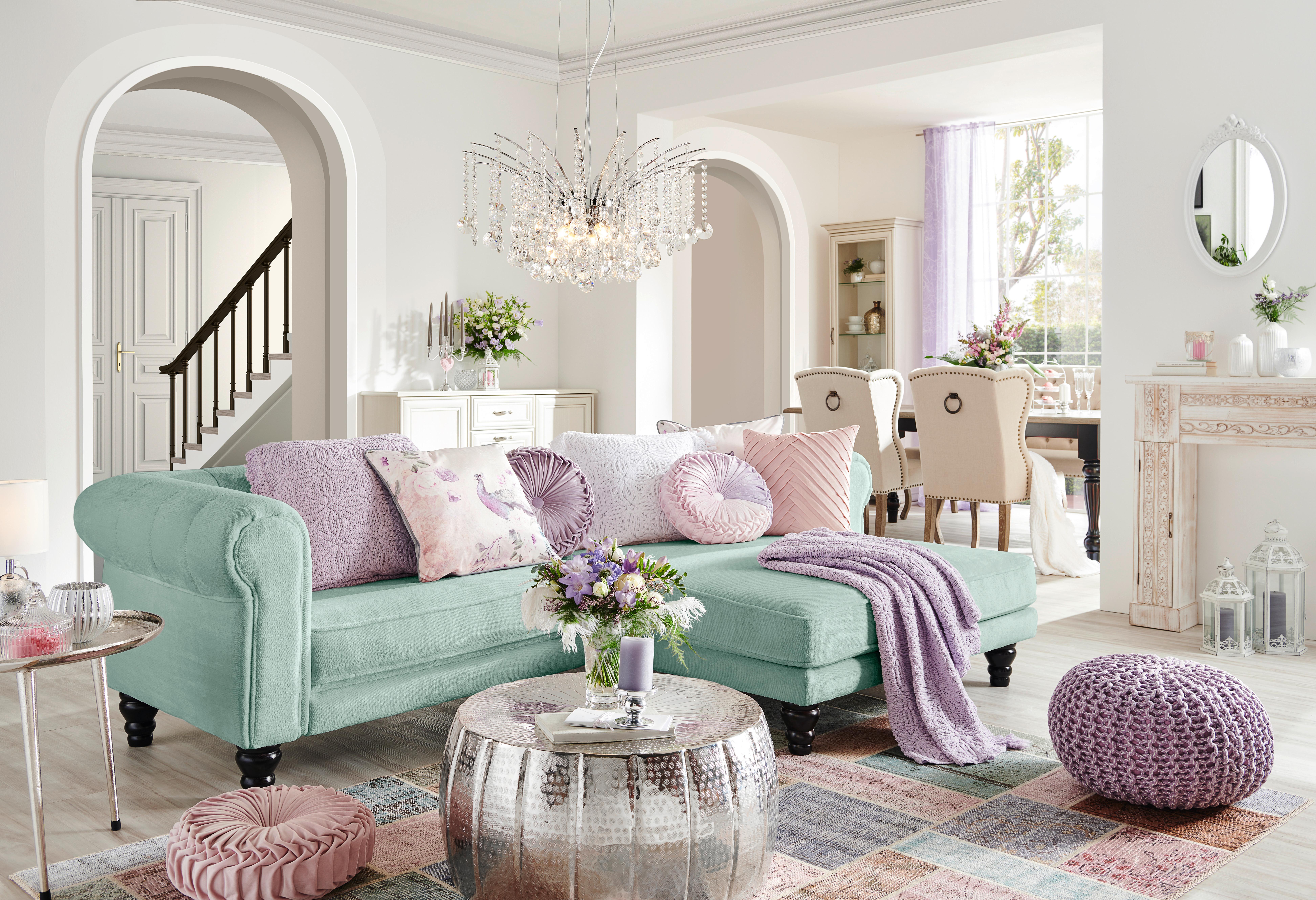 Ecksofa Jonte Mintgrün S: 260x160 Cm - Dunkelbraun/Mintgrün, Design, Textil (260/160cm) - MID.YOU