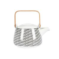 Čajová konvice Shiva - bílá/černá, Lifestyle, keramika (18/13,5/11cm) - Premium Living