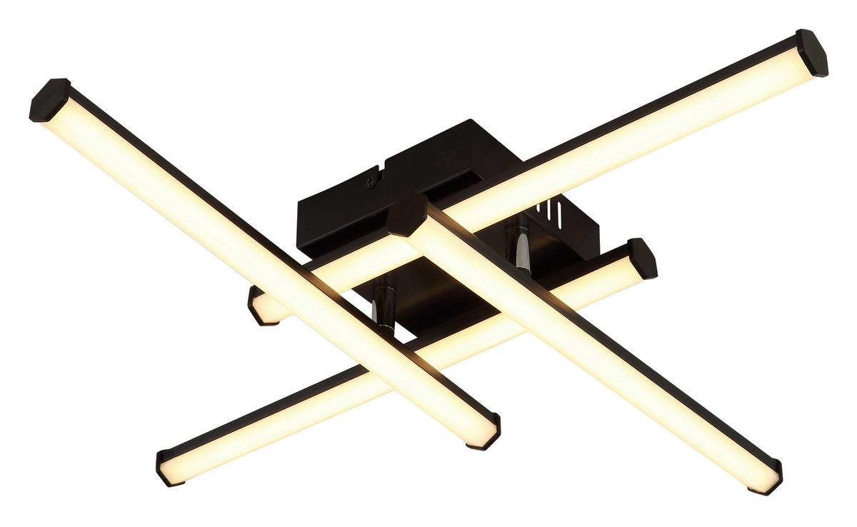 LED-DECKENLEUCHTE 67342-24 KIRINA - Schwarz/Weiß, Design, Kunststoff (50/50/8,8cm) - Globo