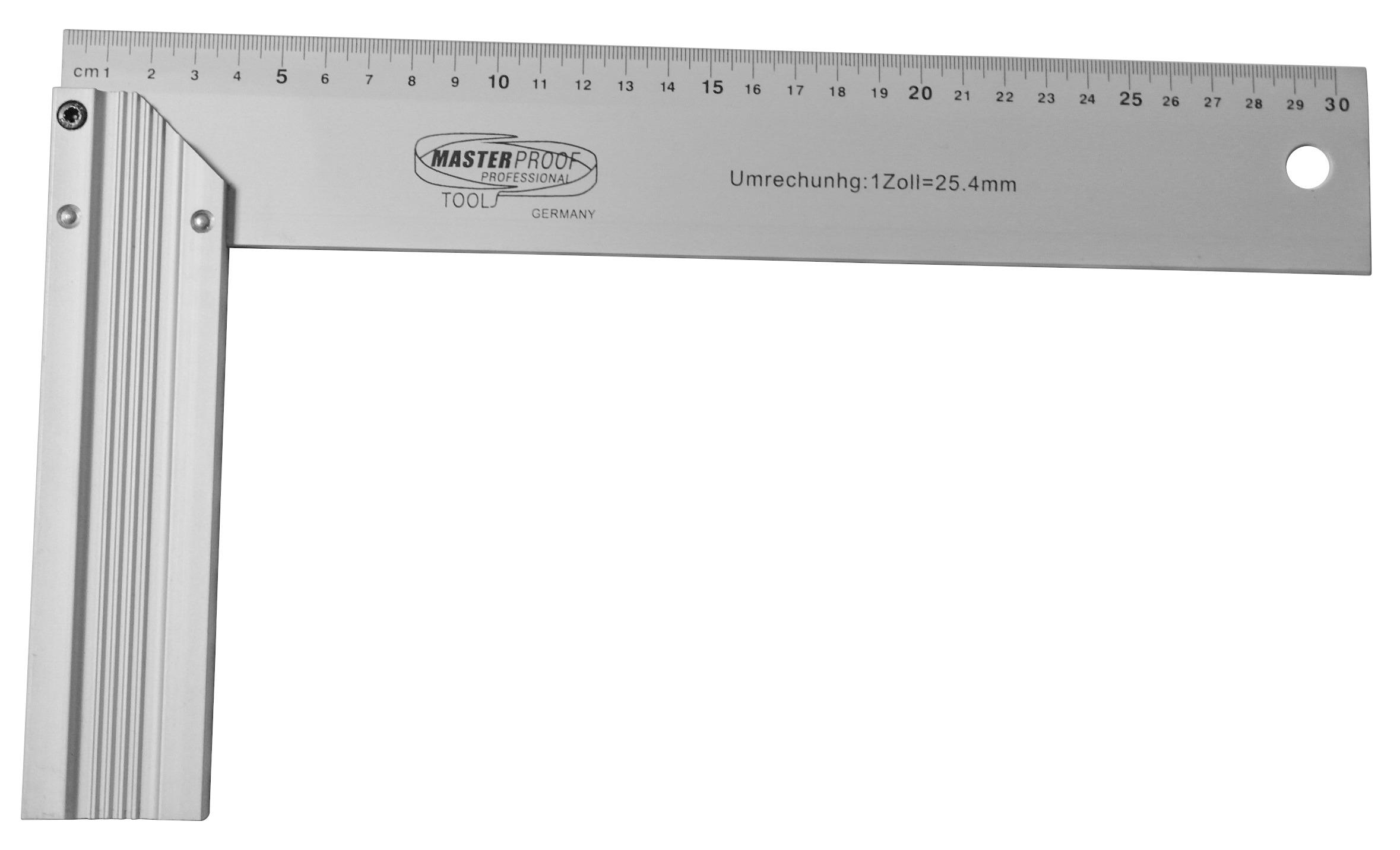 Schreinerwinkel aus Aluminium - Silberfarben, KONVENTIONELL, Metall (30cm)