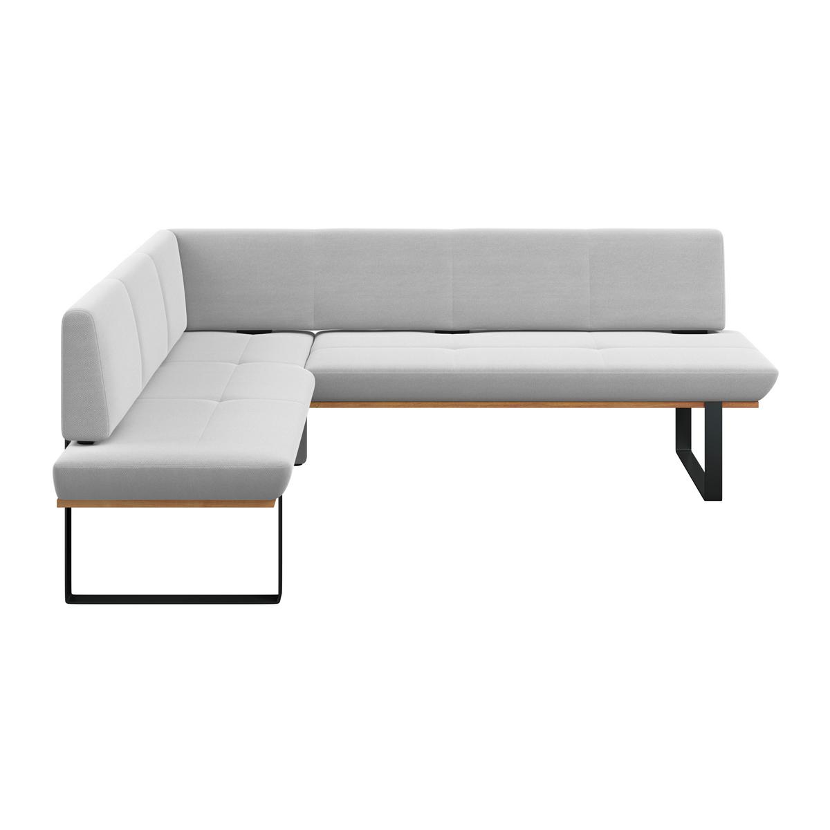 Eckbank Tristan Webstoff hellgrau, S:175x225cm - Hellgrau/Schwarz, MODERN, Holz/Textil (175/225cm) - James Wood