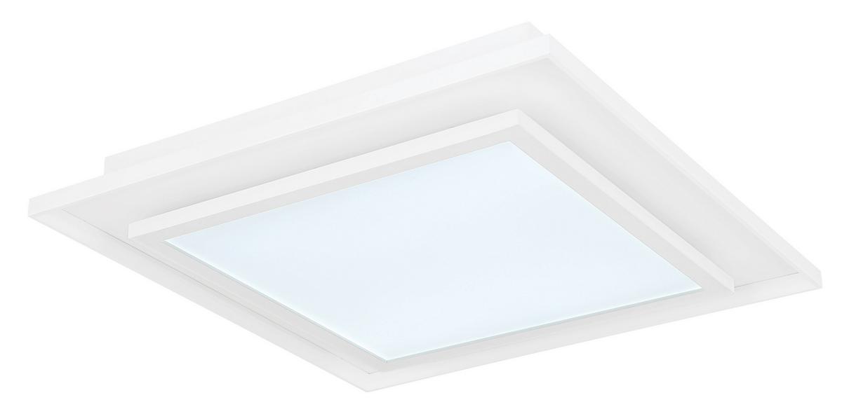 LED-Deckenleuchte L: 44,3 cm mit Fernbedienung - Weiß, Design, Kunststoff/Metall (44,3/44,3/6,3cm) - Globo