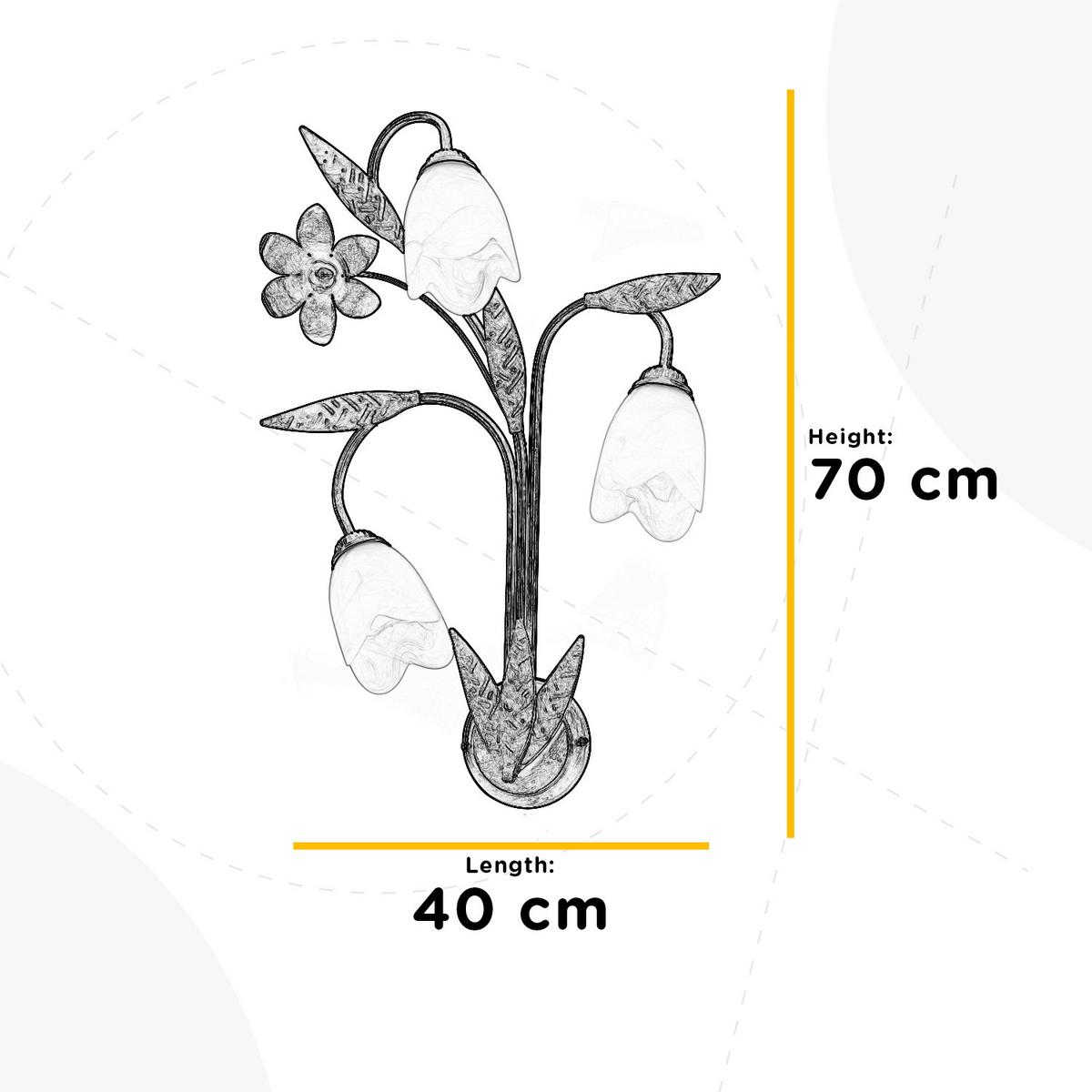 Wandleuchte 4240/ap3 - Bronzefarben, Basics, Glas/Metall (40/19/70cm)