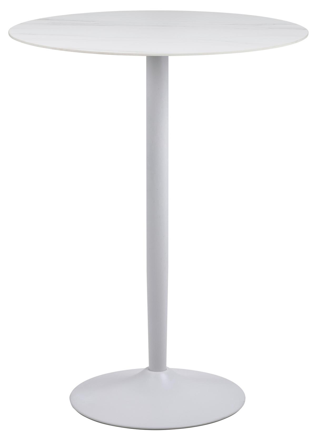 Barový stůl MALTA 80 - bílá, Basics, kov/keramika (80/105cm) - MID.YOU