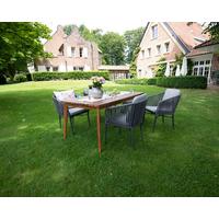 Gartengarnitu 5-Tlg. Atacama Holz/Kunststoff/Metall - Grau/Akaziefarben, Basics, Holz/Kunststoff (180/90/76cm) - Gardenson