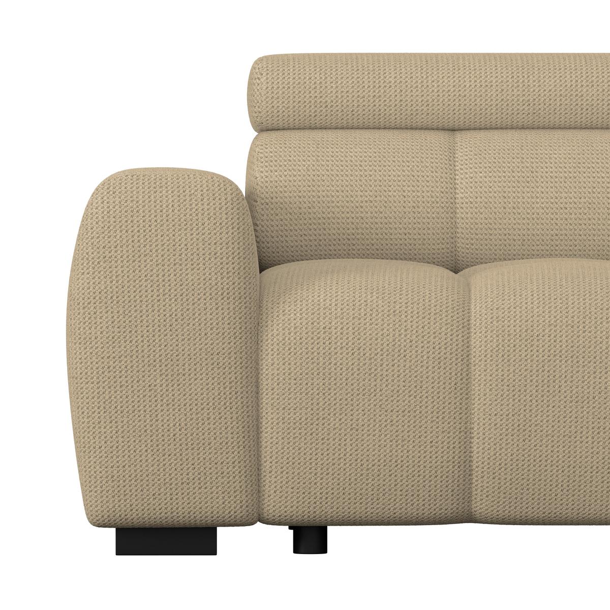 Ecksofa Fargo S Grün, B: 285 Cm - Taupe/Schwarz, Trend, Textil (285/168cm)