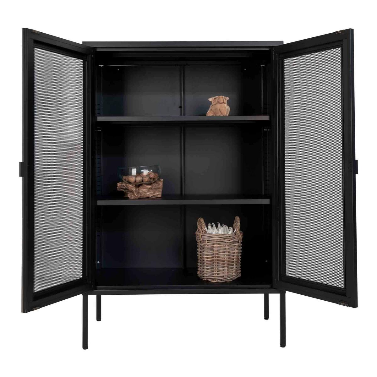 GARDEROBENSCHRANK Melbourne Schwarz, B: 80cm - Schwarz, Design, Metall (80/120/40cm) - MID.YOU