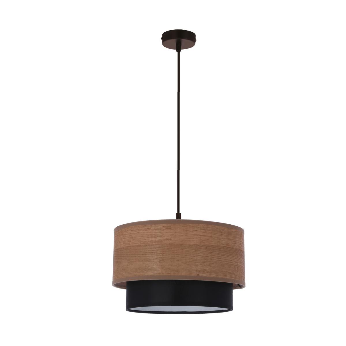 Pendelleuchte 31-21656 Ruben - Eichefarben/Schwarz, Natur, Kunststoff/Metall (25/25/115cm)