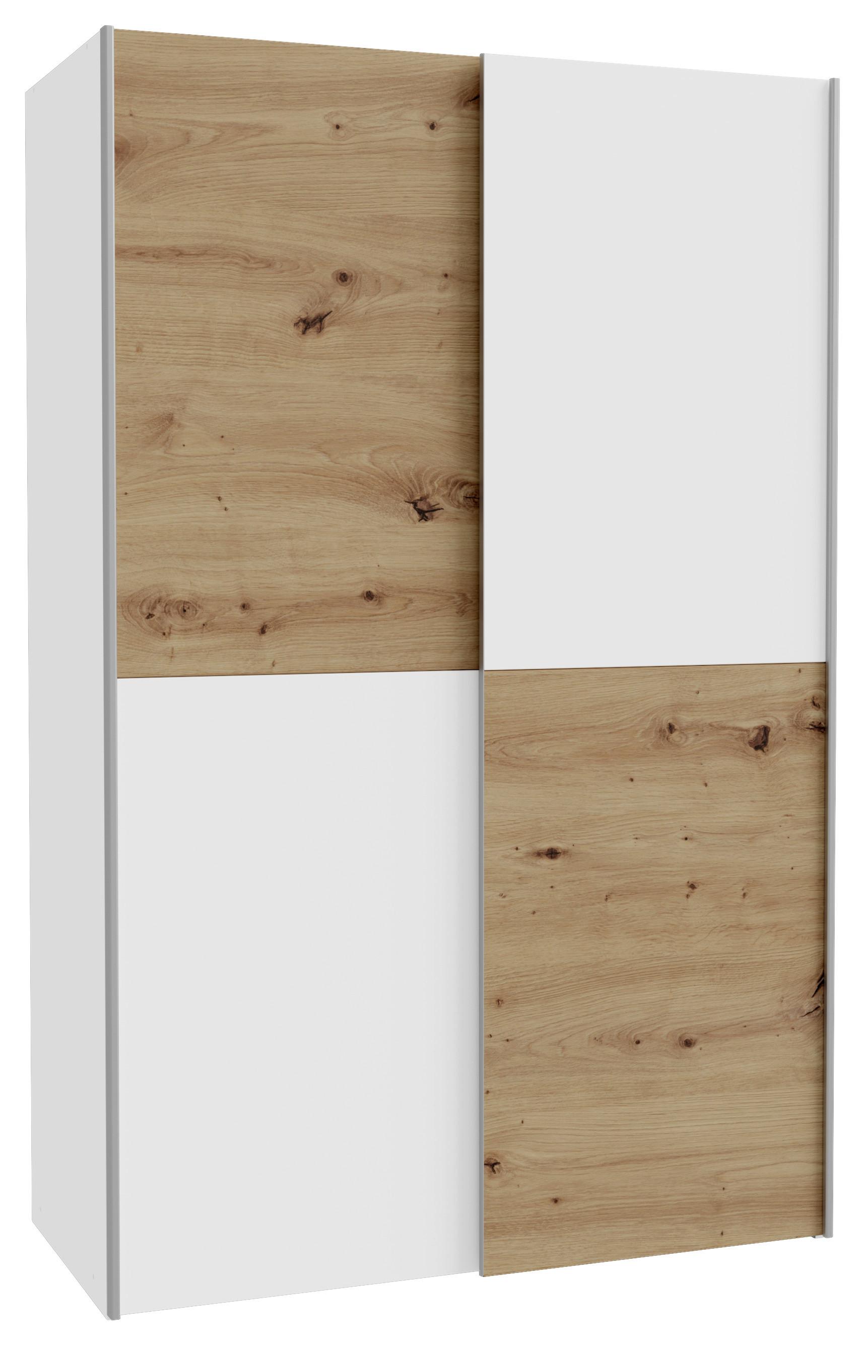 šírka, 120 cm OHIO NEW -TOP- - biela/dub artisan, Konventionell, kov/kompozitné drevo (120/190,5/61,5cm) - Mömax