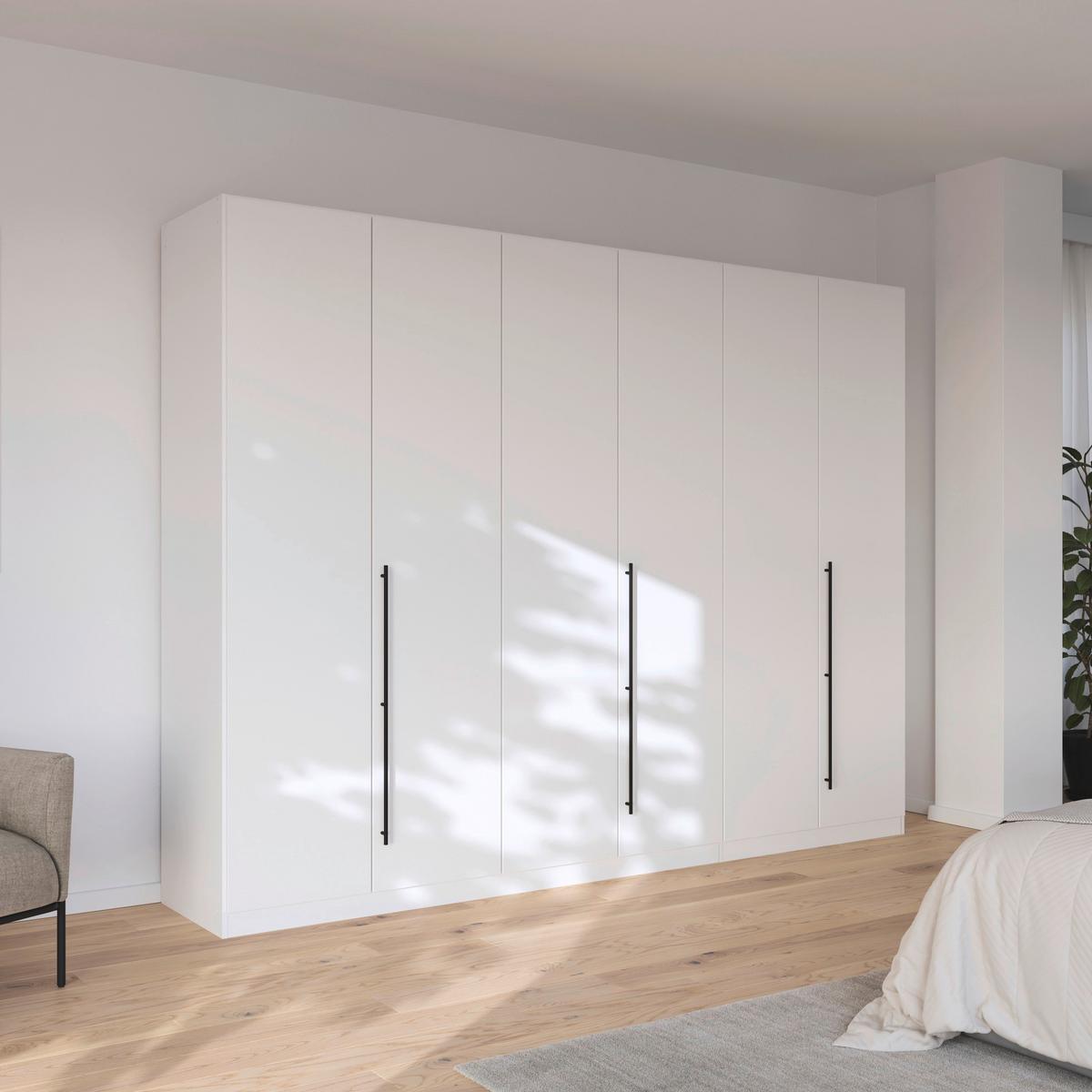 Skriňa s otočnými dverami SAFARI, šírka 271 cm - biela, Konventionell, kompozitné drevo (271/229/54cm) - Based