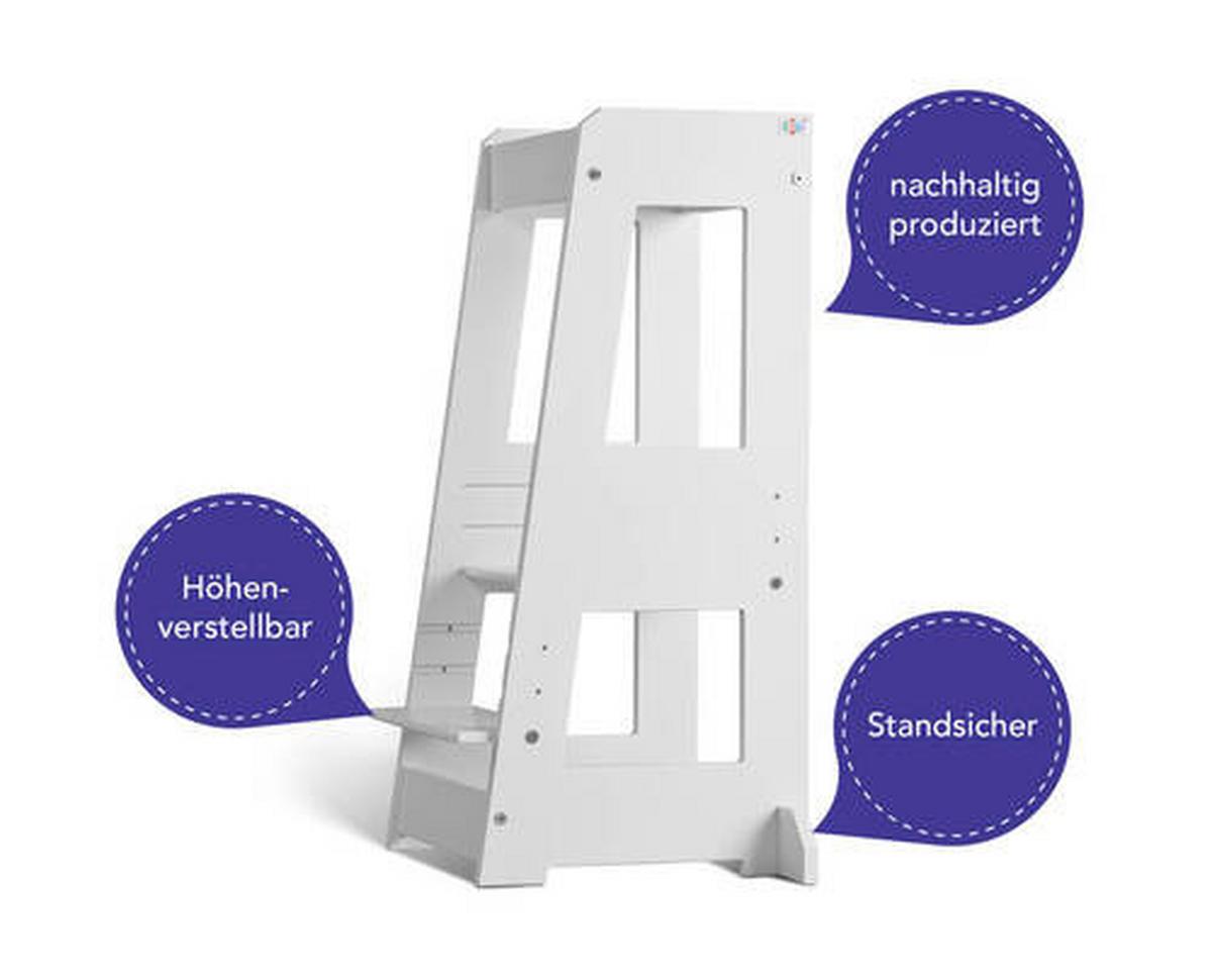 Lernturm Felix Creme, B/H/T: 40x91x45cm - Creme, Basics, Holz (40/91/45cm) - tiSsi