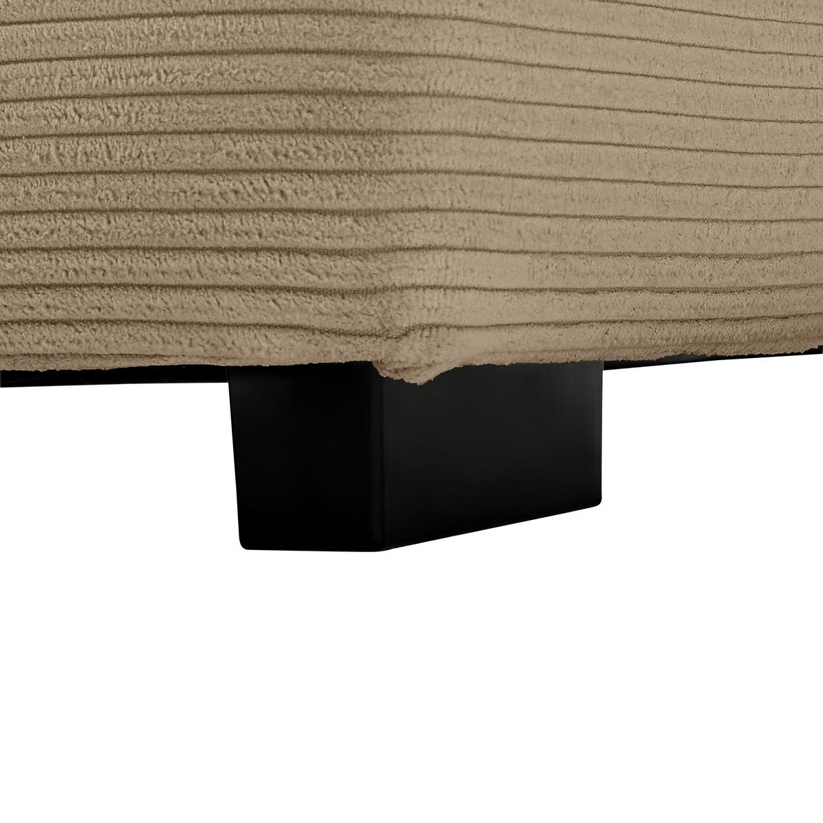 Rohová sedačka PEDRO, pravá, karamelový manšestr - černá/karamel, Moderní, textil/plast (300/190cm) - Mömax