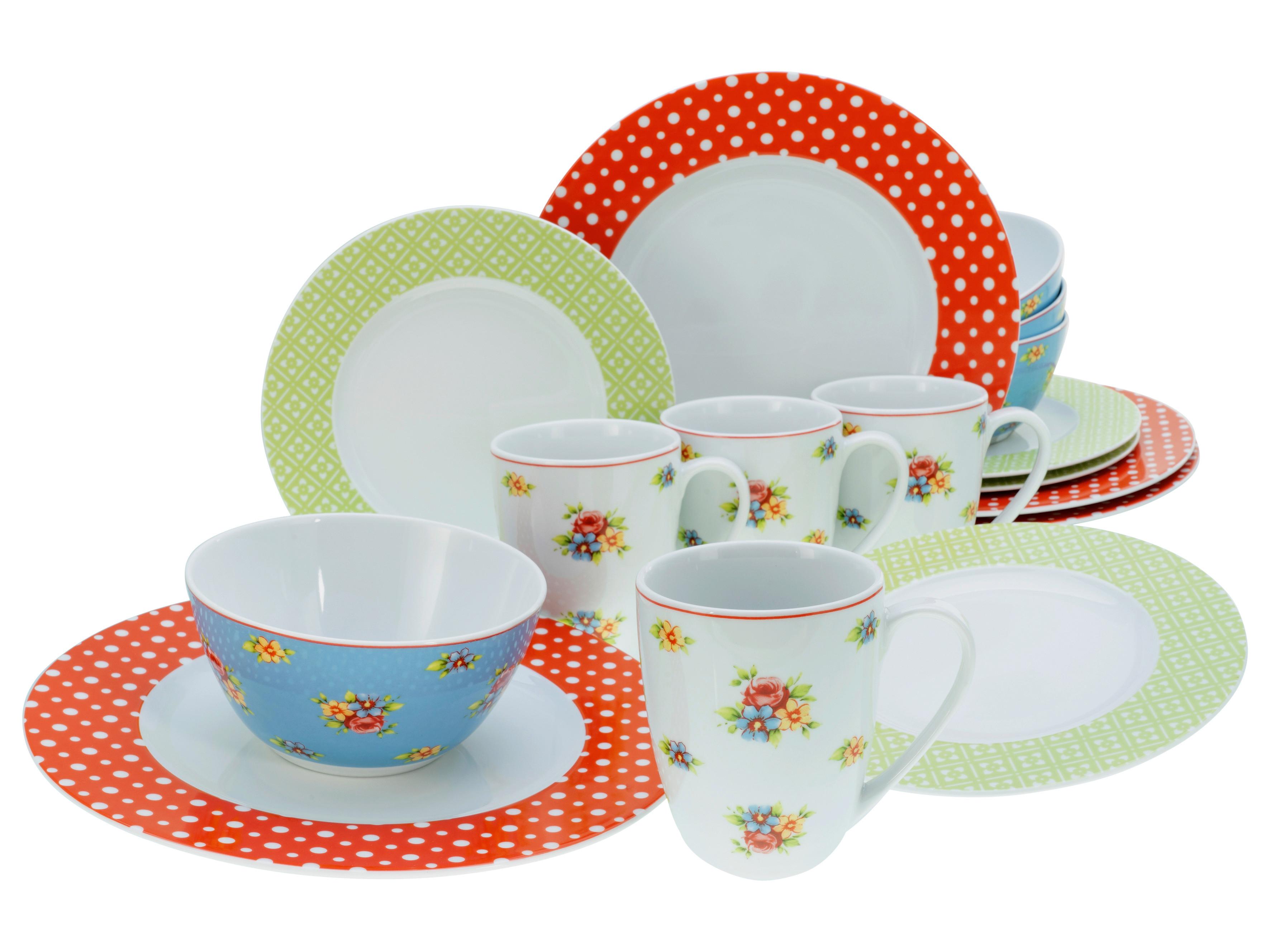 Kombinovaná souprava 22508 - bílá/modrá, keramika (32/31,5/33cm) - Creatable