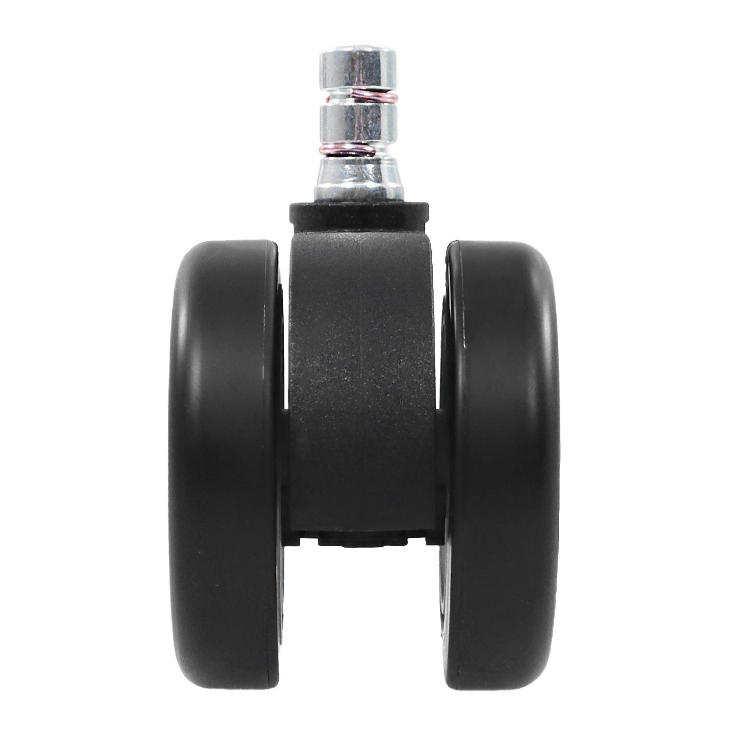 Bürostuhlrollen Rolo Color Schwarz/Weiß Ø 6 cm 5er-Set - Schwarz/Weiß, Basics, Kunststoff/Metall (5/8,7/6cm) - MID.YOU