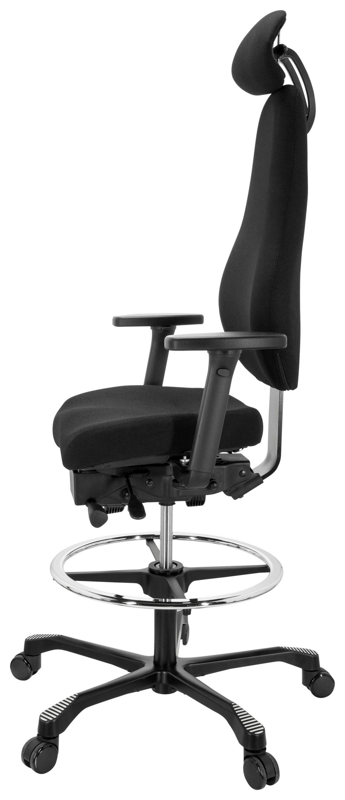 Bürostuhl Resistio Work Schwarz Bis 120 Kg - Schwarz, Basics, Kunststoff/Textil (70/126/54cm) - MID.YOU