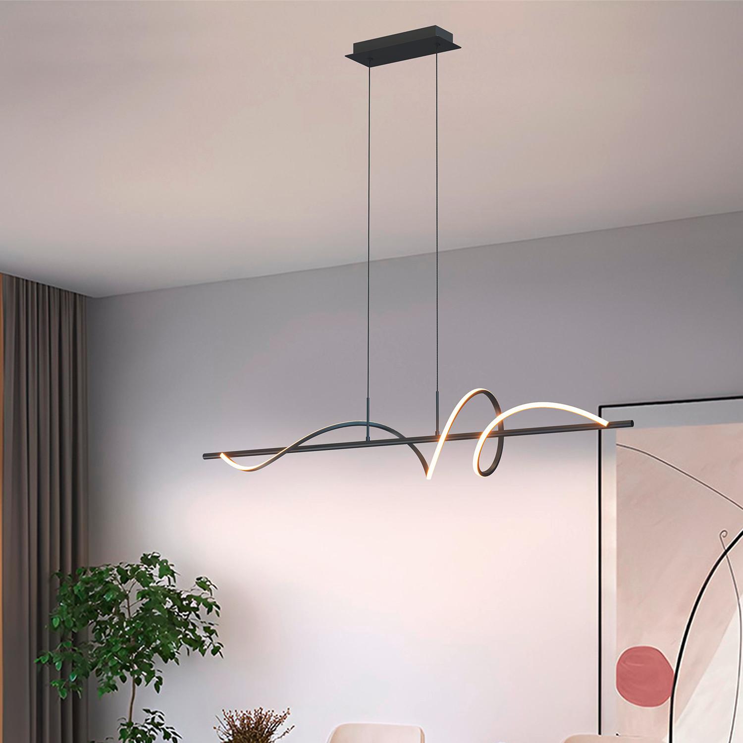 LED-Pendelleuchte Twist Schwarz L: 110 cm - Schwarz, Design, Metall (110/18/150cm)