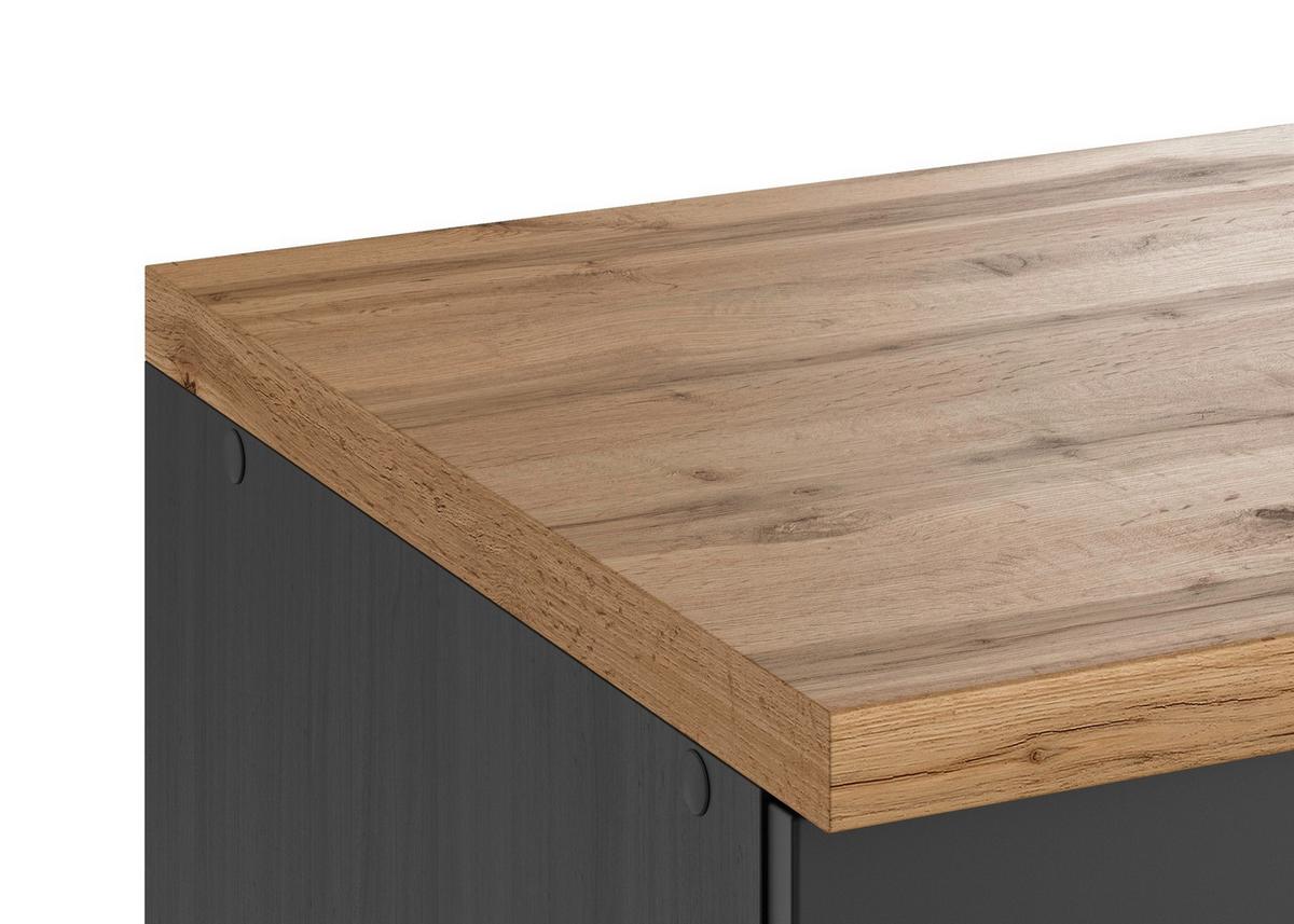 Herdumbauschrank Meran B: 60 Cm Grau/eiche Dekor - Eiche Wotan/Grau, LIFESTYLE, Holzwerkstoff (60/86/60cm) - Held