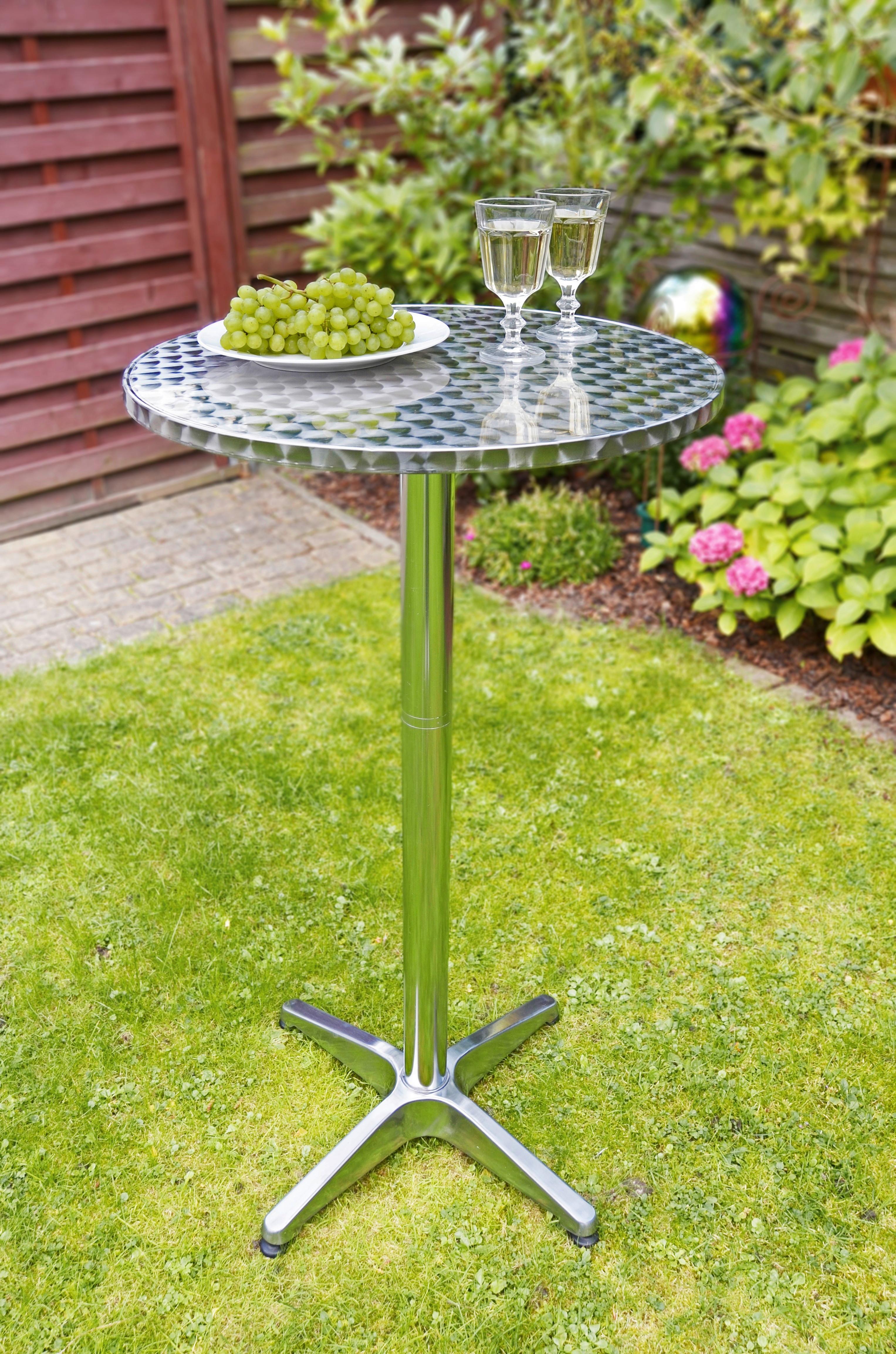 Stehtisch Klappbar - Silberfarben, Basics, Metall (60/115cm)