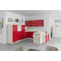 U-küchen Lp4050 Rot 298x294x255 Cm Mit Griffen - MODERN, Holzwerkstoff (298/294/255cm) - Impuls