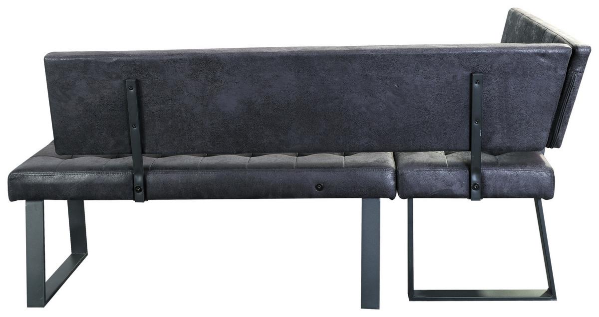 Eckbank Lavik - Schwarz, MODERN, Textil/Metall (134/185cm) - MID.YOU