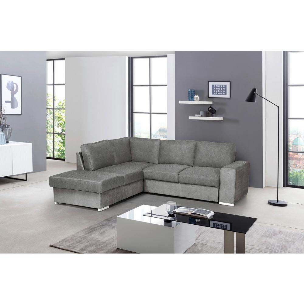 Rozkladacia Sedacia Súprava Eddi - Sivá, Ľavý Roh