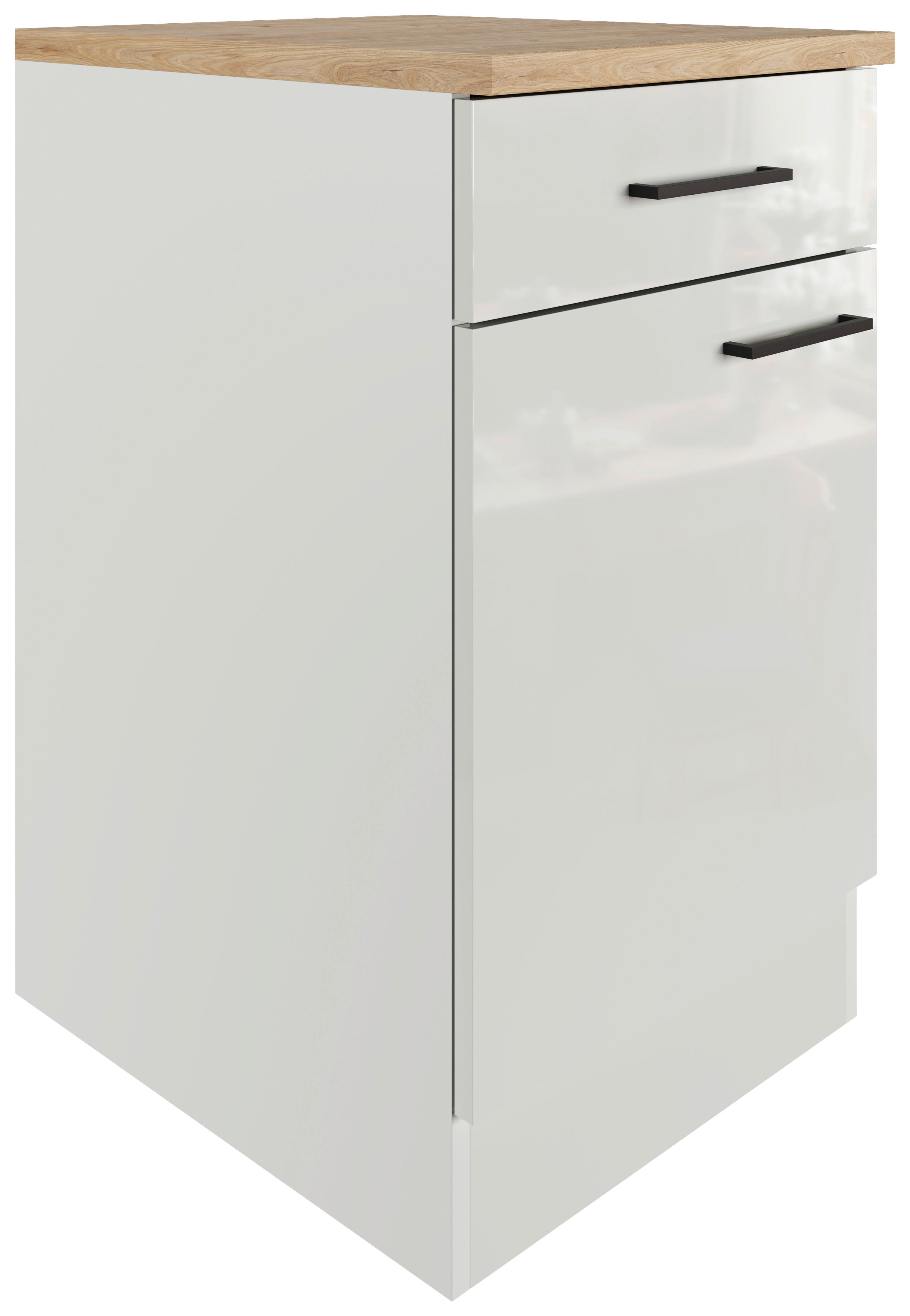 Kuchyňská spodní skříňka LEVI - šedá/černá, Moderní, kov/kompozitní dřevo (50/86/60cm) - FlexWell
