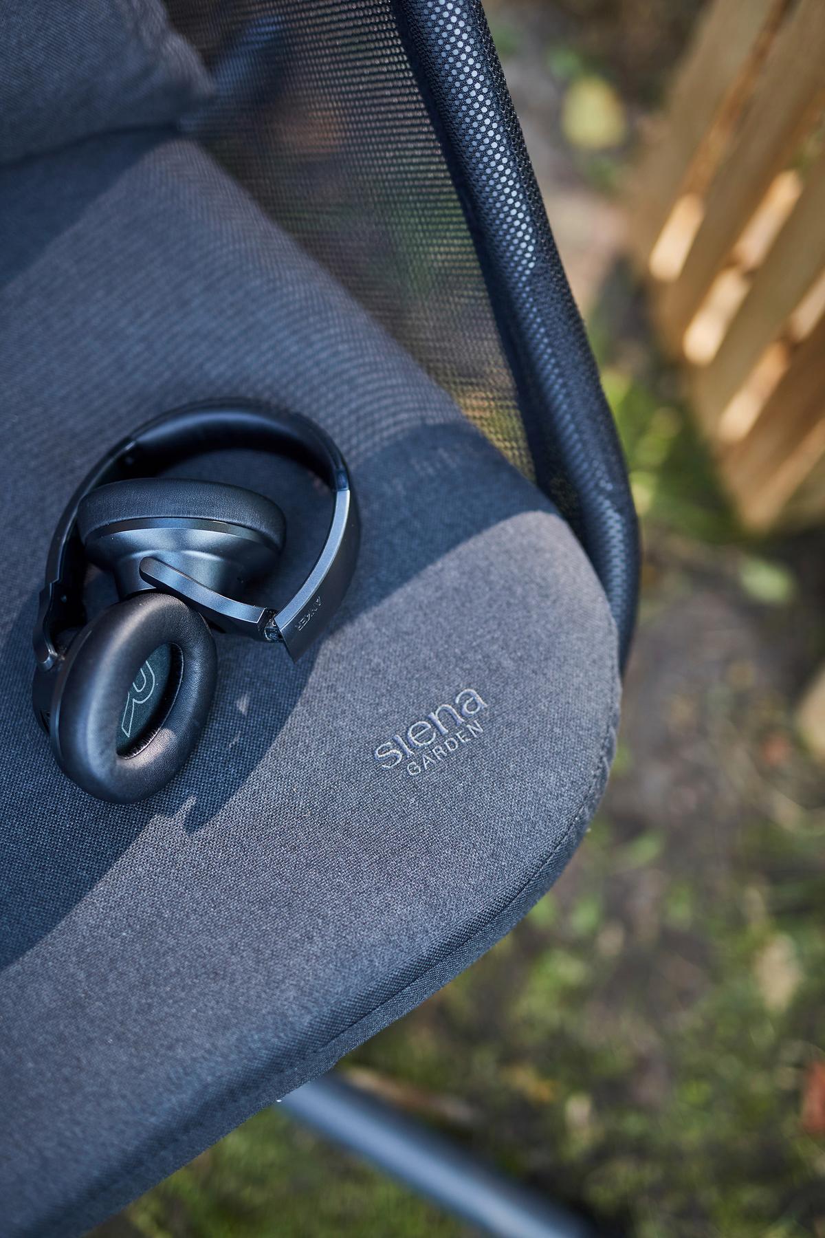 Hängesessel mit Gestell Mit Sitz- und Rückenkissen - Anthrazit/Schwarz, KONVENTIONELL, Kunststoff/Textil (123/195/106cm) - Siena Garden