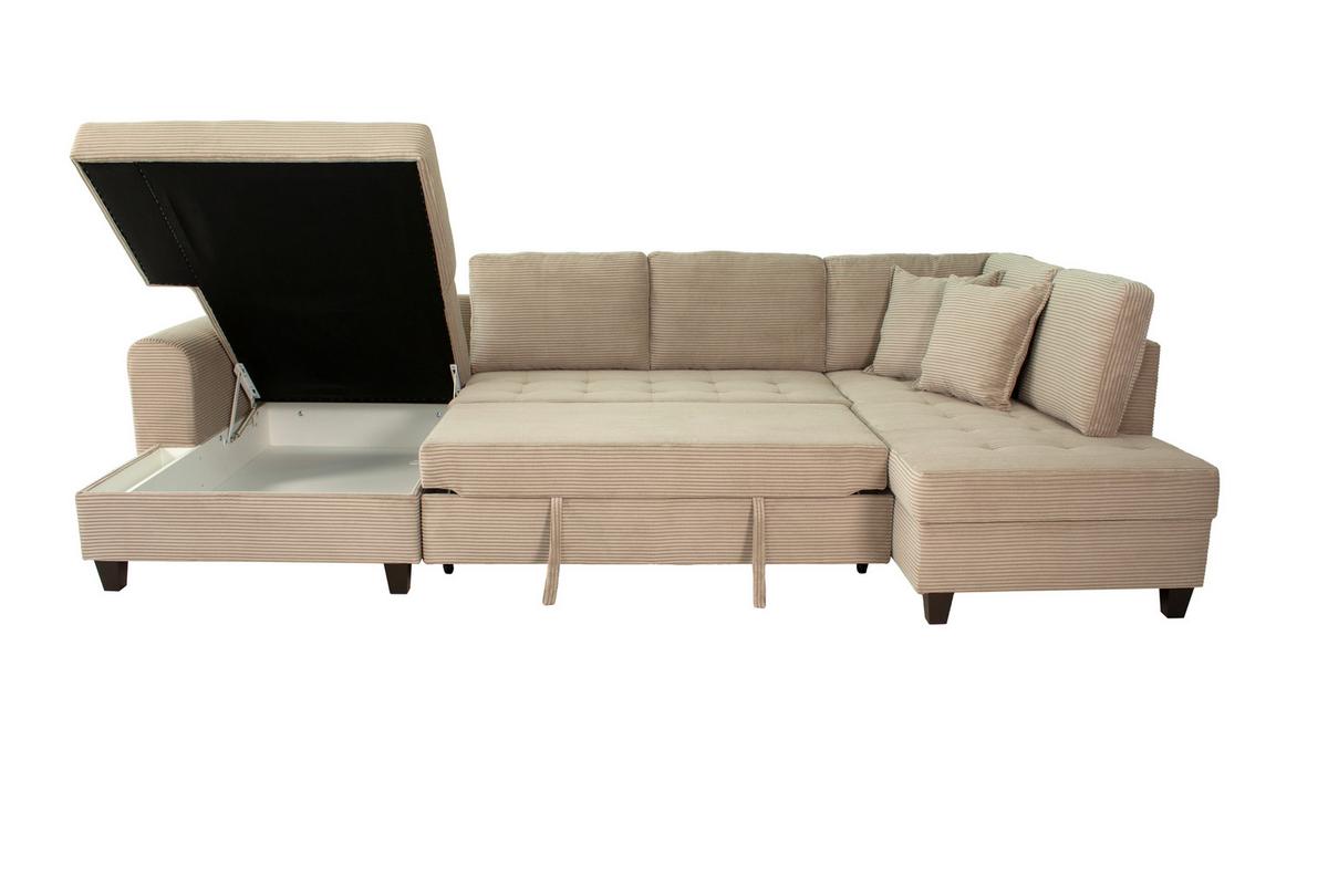 Wohnlandschaft Moritz Graubraun U-Form:155x324x178cm - Graubraun, Trend, Textil (155/324/178cm)