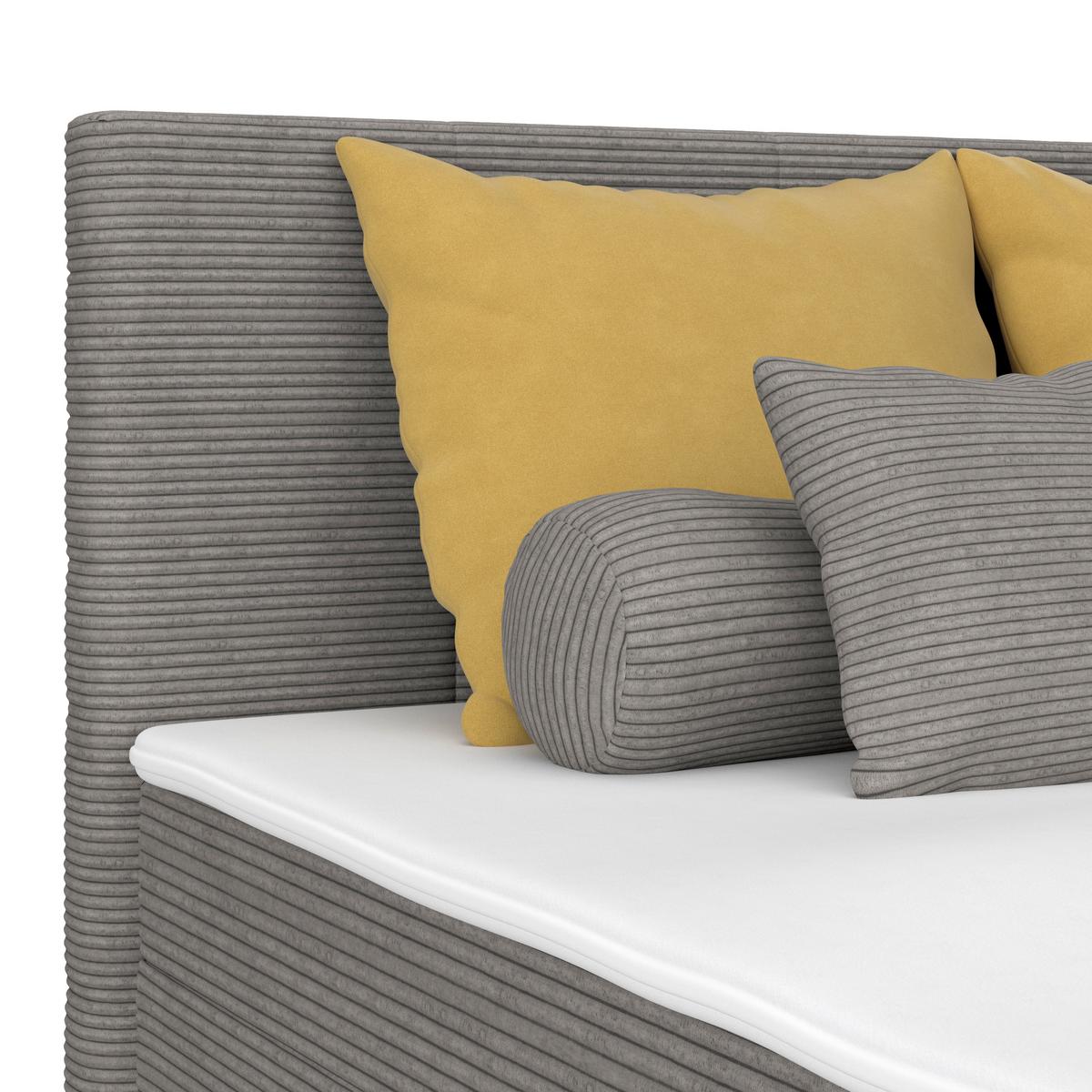Čalúnená posteľ ADRIA 180x200 cm, antracitová - antracitová/chrómová, Konventionell, drevo/textil (180/200cm)