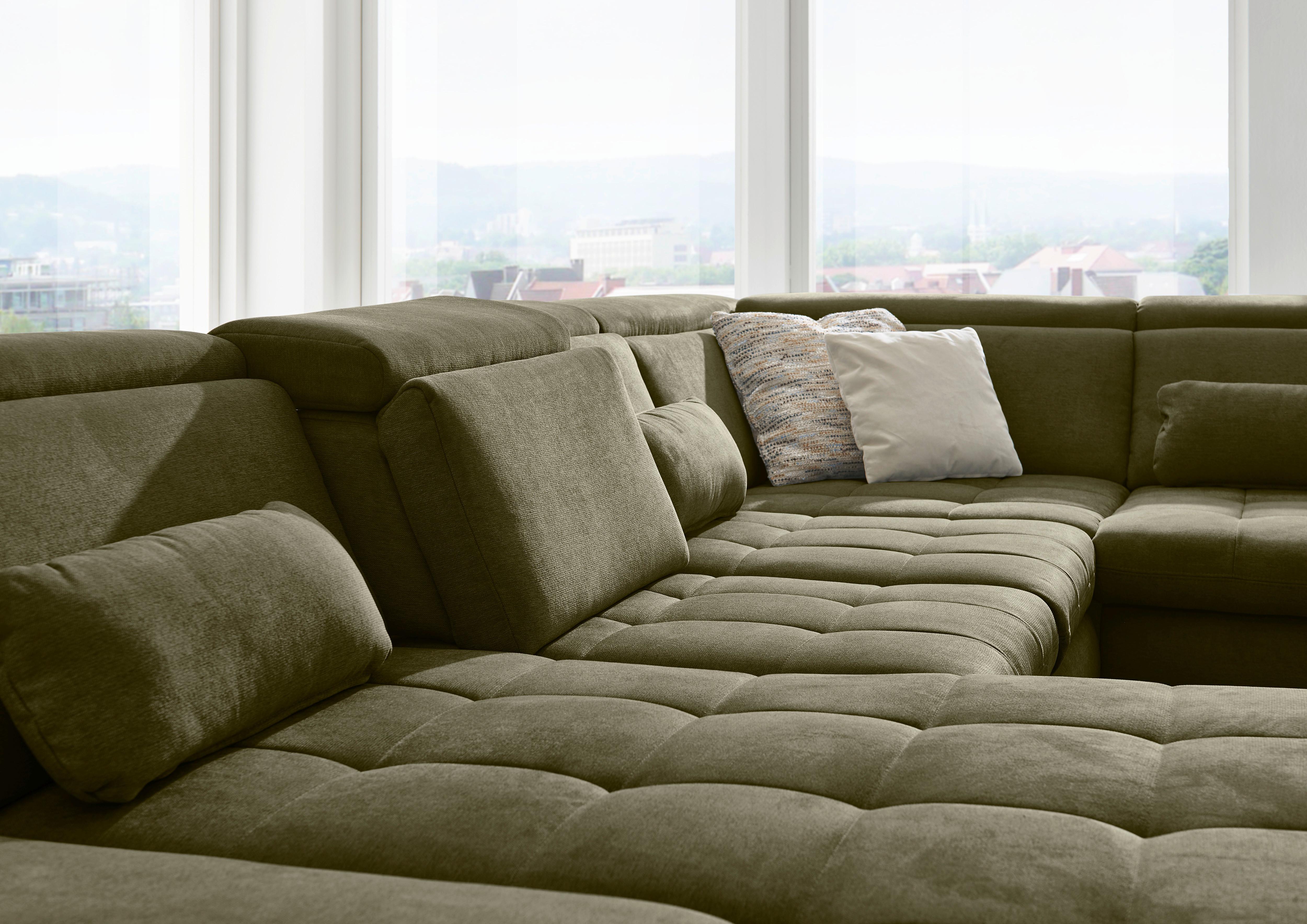 Luxusná sedacia súprava do U Espen, tmavozelená, tmavozelená, 220 cm, 384 cm, 200 cm