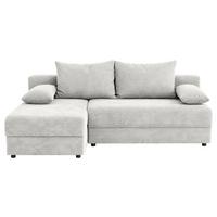 Ecksofa mit Bettfunktion Lima, Beige, 195x140cm - Beige/Schwarz, Trend, Holz/Kunststoff (195/140cm)