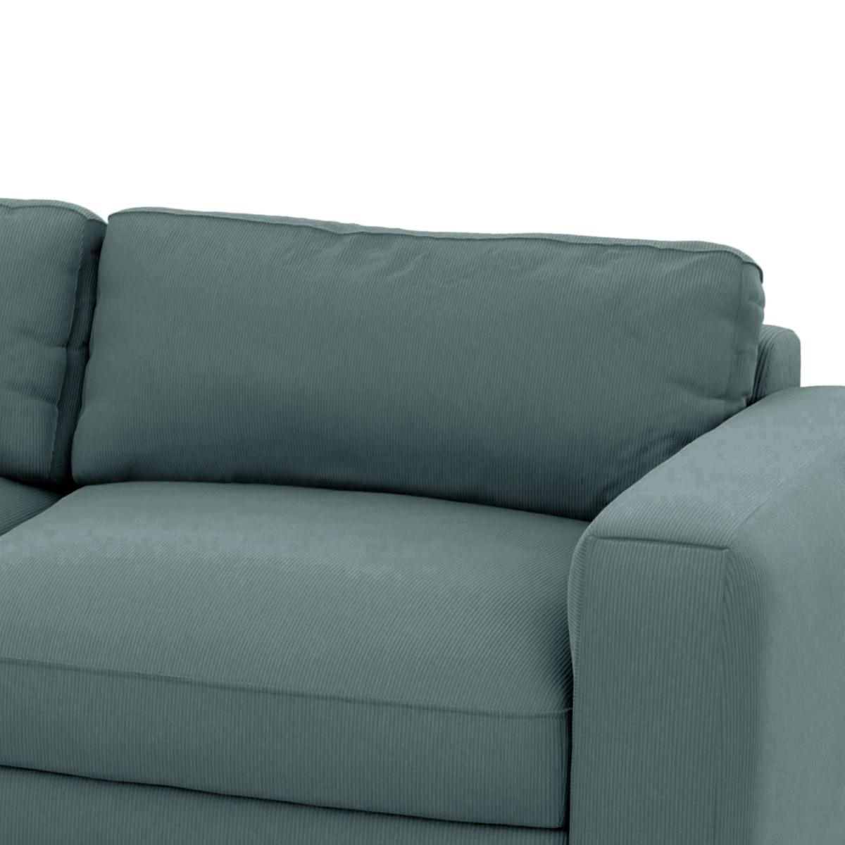 Ecksofa Bourbon Blaugrau S: 176x303 cm - Blaugrau/Schwarz, MODERN, Textil (176/303cm) - Trendmanufaktur