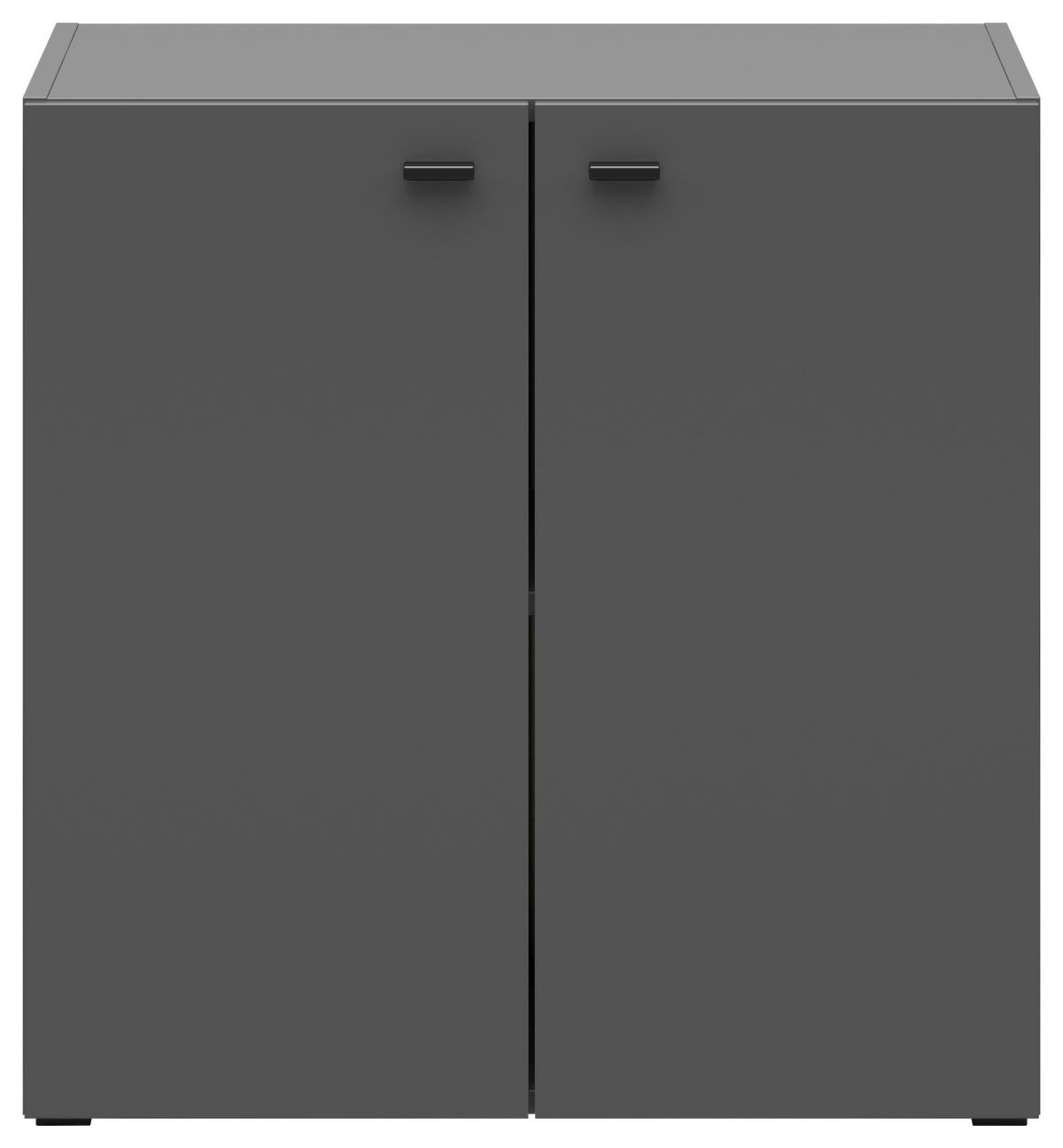 Kommode 64 cm Sixty-Four ,graphitfarben - Schwarz/Graphitfarben, Trend, Holzwerkstoff (64/64/35cm)