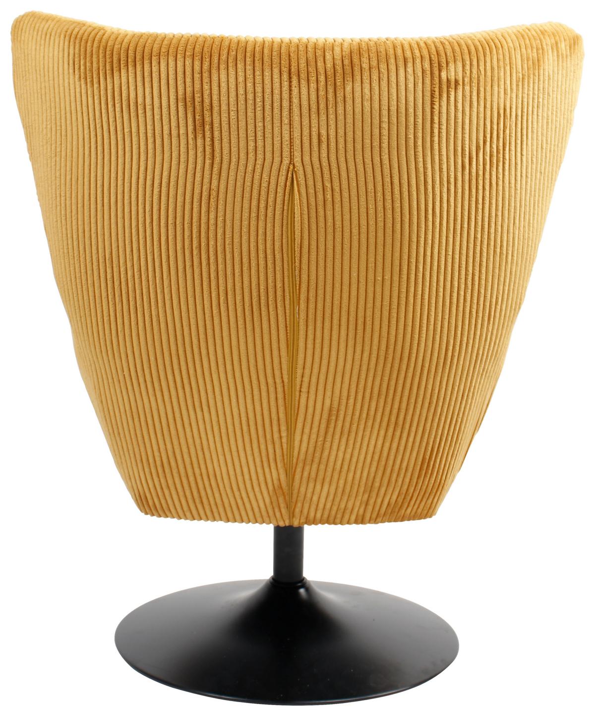 Kreslo Shiba otočné žltý menčester - čierna/žltá, Modern, kov/textil (76/99/87cm) - Mömax