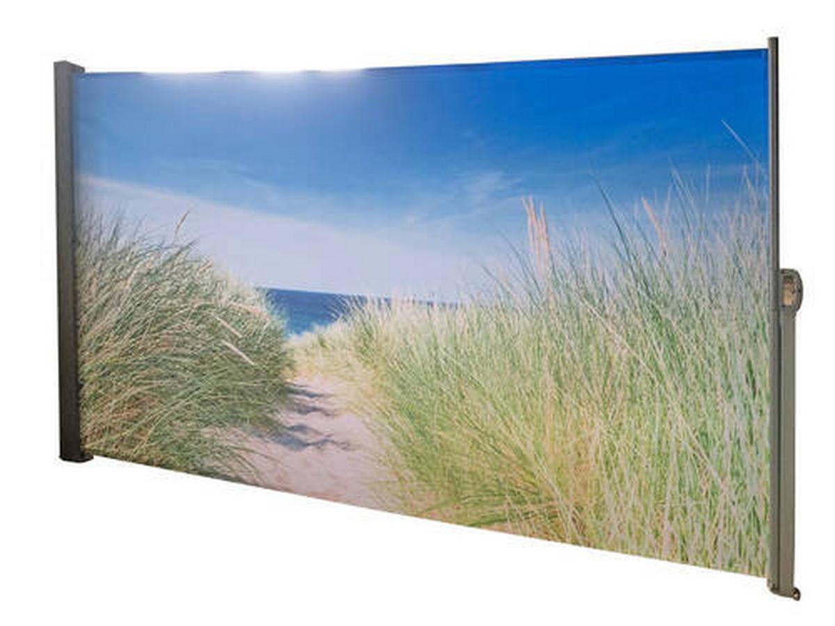 Seitenmarkise 300x160 cm Bunt Norseeküstenmotiv ausziehbar - Silberfarben, Basics, Kunststoff/Metall (300/160/9cm)