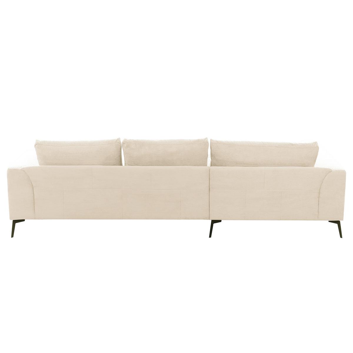 Ecksofa Berlin Creme Cord 172x313 cm - Creme/Schwarz, Design, Textil (172/313cm) - P & B
