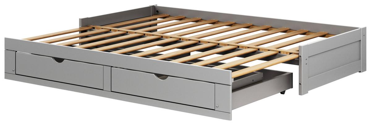 Ausziehbett Livio Ii - Grau, MODERN, Holz/Holzwerkstoff (90/200cm) - MID.YOU