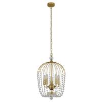 Hängeleuchte Shower H: 150 cm 5-Flammig - Goldfarben, Design, Glas/Metall (36/150cm)
