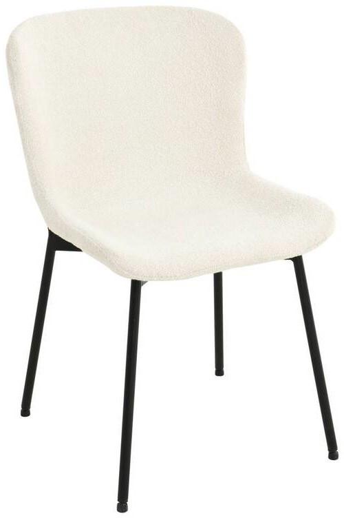 Esszimmerstuhl Padua Weiß Echtholz Beine - Schwarz/Weiß, MODERN, Holz/Textil (50/79/59cm) - MID.YOU