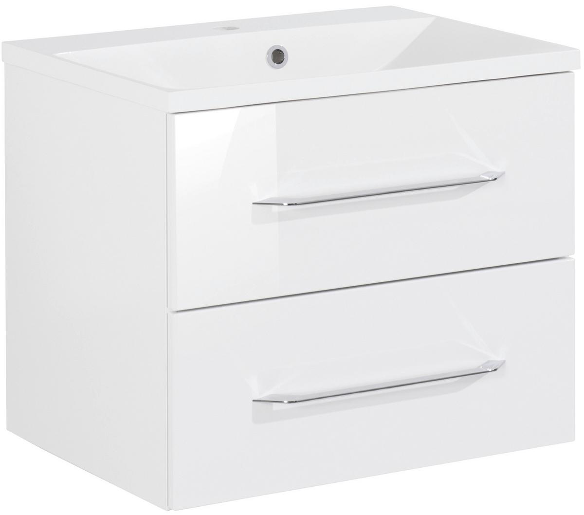 Waschbecken Mit Unterschrank Clever B: 60 Cm Weiß - Weiß, MODERN, Holzwerkstoff/Kunststoff (60cm) - MID.YOU
