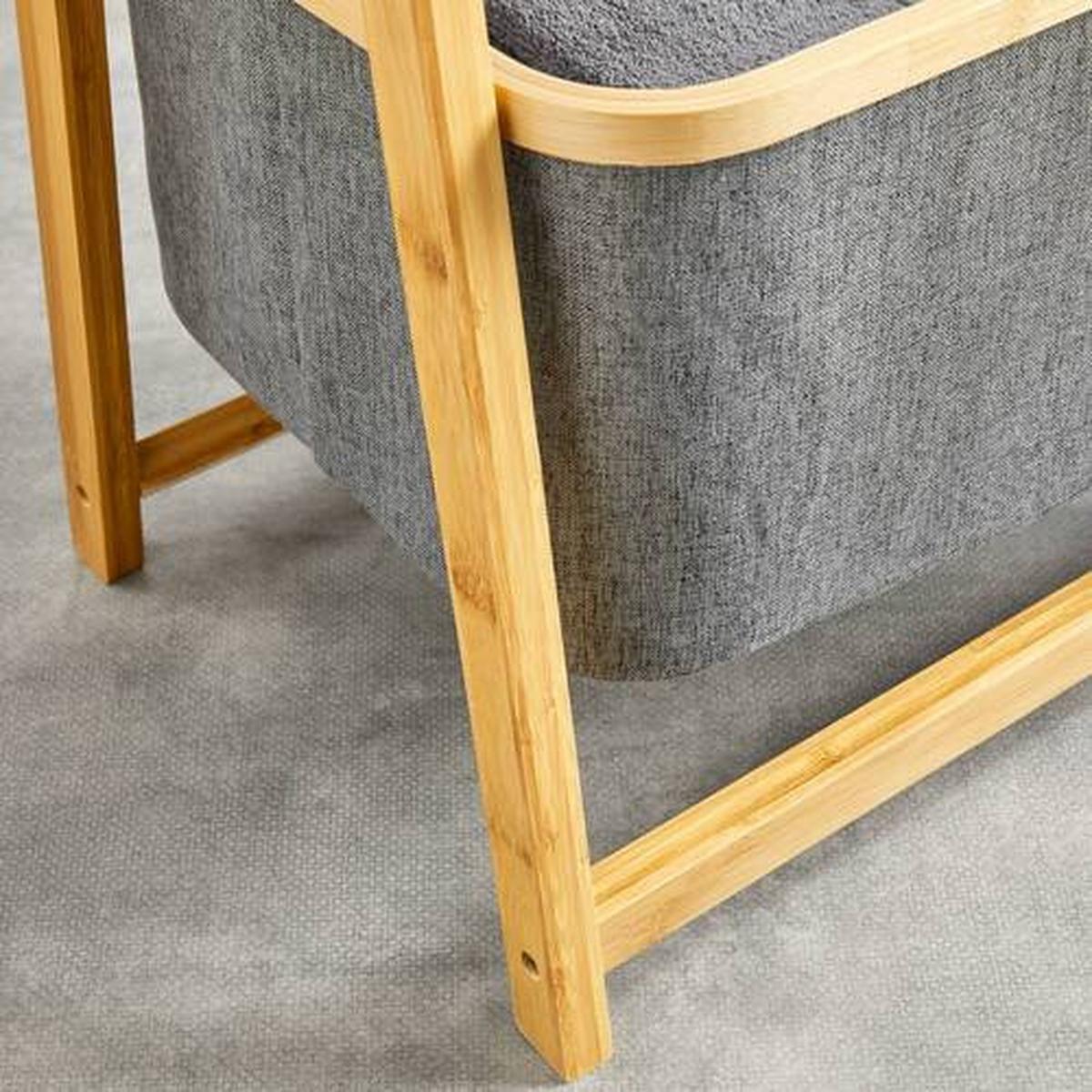 Úložný regál MISAKI tmavosivý - tmavosivá, Modern, drevo/textil (44/35/99cm) - Bessagi Home